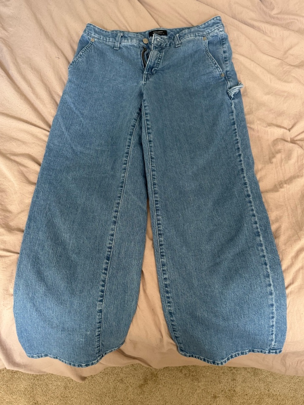 Wide Leg Light Blue Denim Jeans - banana republic